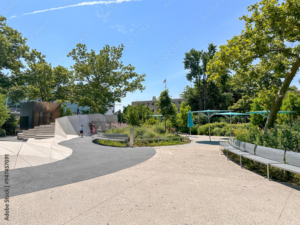 Obraz premium Contemporary playground in the Battery Playscape in the Battery Park in New York City. USA