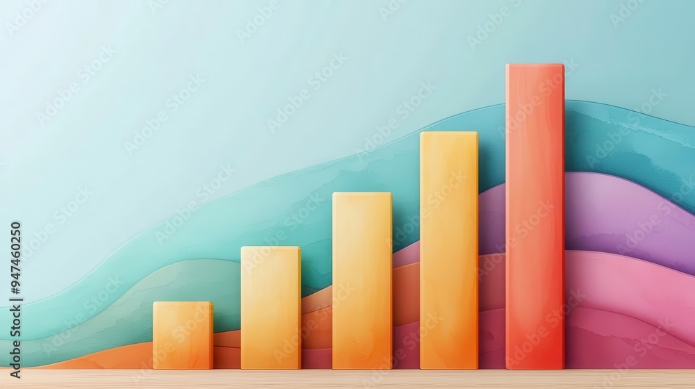Magnitude scale comparison flat design top view bar graph watercolor Complementary Color Scheme Magnitude scale comparison flat design top view bar graph watercolor Complementary Color Scheme