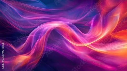 Vibrant digital waves, ethereal and abstract, creating a visual symphony of color and movement.