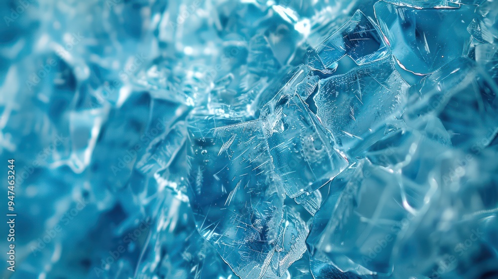 Fractured Blues: Abstract Ice Background with Cracked Surface Fractured Blues: Abstract Ice Background with Cracked Surface