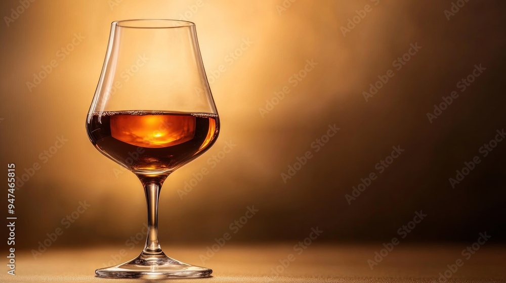 Glass of Brandy on a Brown Background Glass of Brandy on a Brown Background