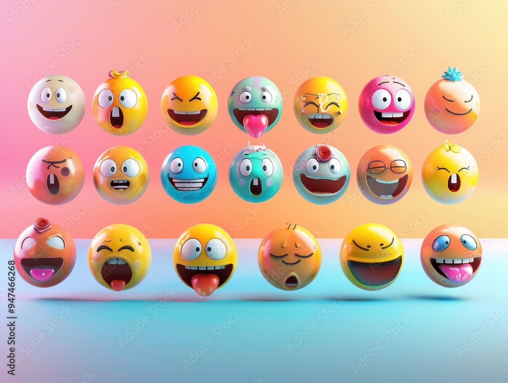 A diverse mix of 3D emojis, showcasing different emotions, placed against a simple gradient background with room for copy. A diverse mix of 3D emojis, showcasing different emotions, placed against a simple gradient background with room for copy.