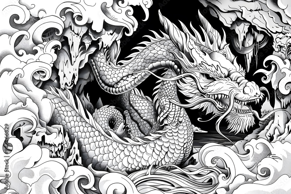 Japanese Dragon Tattoo Design. Japanese Dragon Tattoo Design.