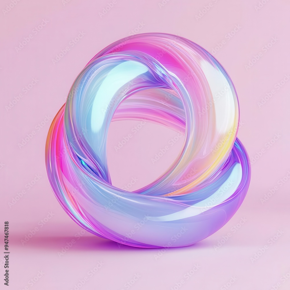 A fluid, liquid-like holographic 3D shape with swirling pastel colors, holo, liquid, pastel A fluid, liquid-like holographic 3D shape with swirling pastel colors, holo, liquid, pastel