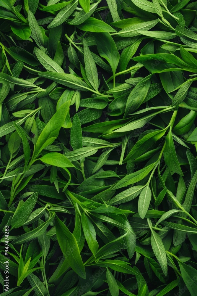Tarragon texture background, estragon leaf banner, Artemisia dracunculus pattern, fresh herbal leaves Tarragon texture background, estragon leaf banner, Artemisia dracunculus pattern, fresh herbal leaves