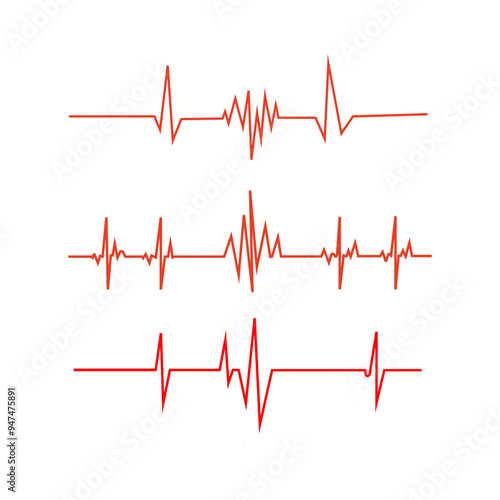 heart line Heartbeat red Ecg Heartbeat Lines