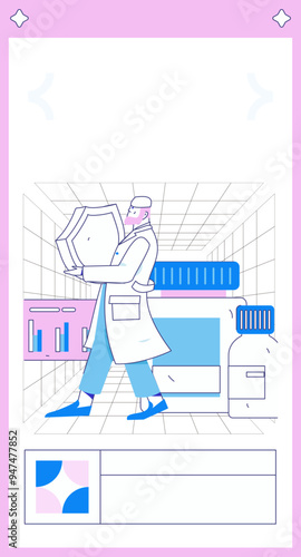 Medical characters fighting the epidemic flat vector concept operation hand drawn illustration 