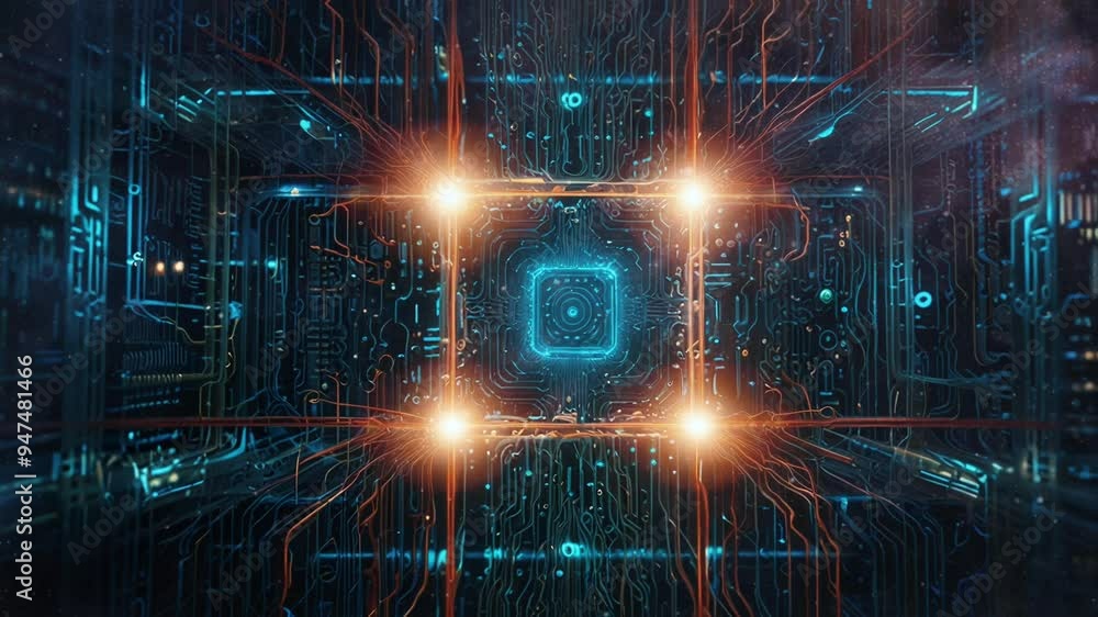 circuit board background Smooth looping video with 4K animation circuit board background Smooth looping video with 4K animation