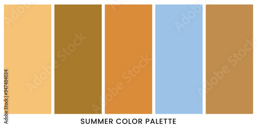 Summer color palette. Color palette for design. Abstract vector illustration for your graphic design, banner, poster.