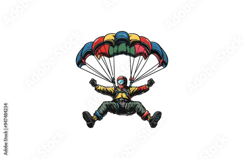 Paratroopers logo style icon design template flat vector