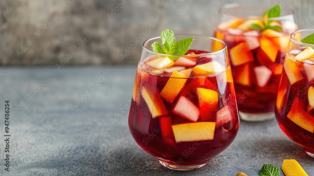 Refreshing sangria from Spain in a wine glass, sangria, Spain, wine Refreshing sangria from Spain in a wine glass, sangria, Spain, wine