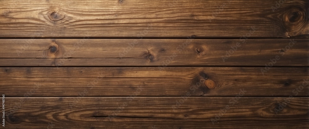 Naklejka premium Close-up of Weathered Brown Wooden Planks