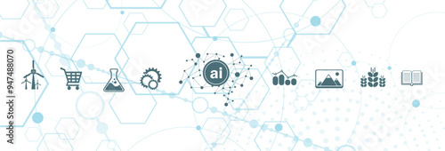 Image created with icon related to the concept of artificial intelligence	