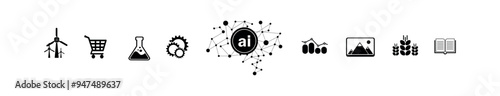 Image created with icon related to the concept of artificial intelligence	
