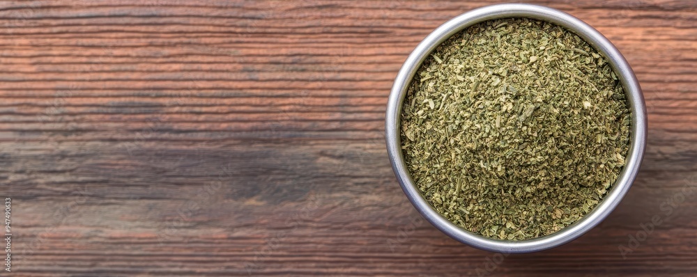 Strong yerba mate from Argentina in a metal cup, yerba mate, Argentina, metal Strong yerba mate from Argentina in a metal cup, yerba mate, Argentina, metal