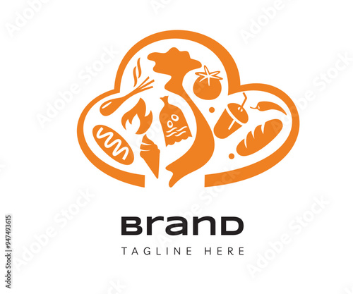 Food logo icon design template elements. Usable for Branding and Business Logos.