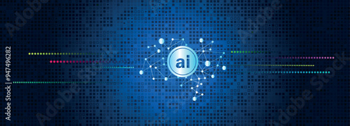 Image created with icon related to the concept of artificial intelligence	