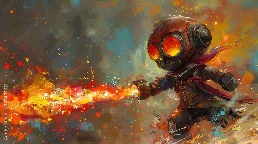 Firefighter Robot in Action. Firefighter Robot in Action.
