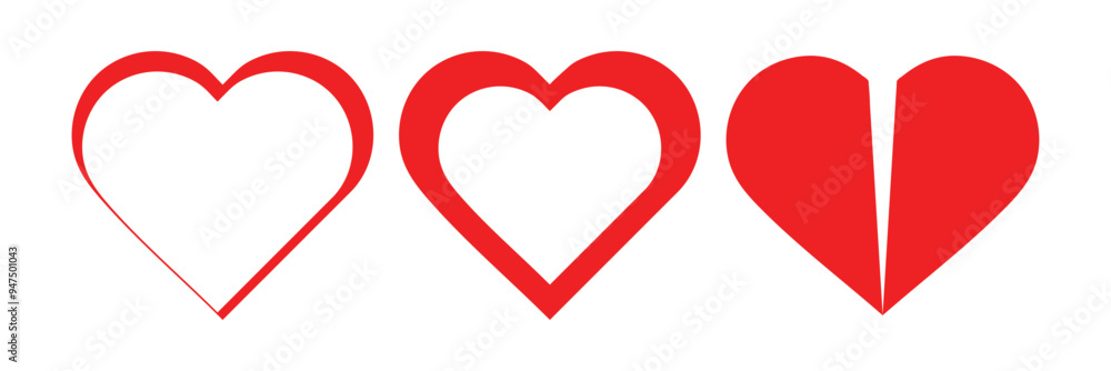 red heart vector. love icon. red heart vector. love icon.