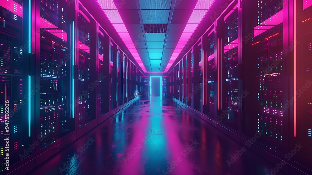 Neon Server Room Neon Server Room