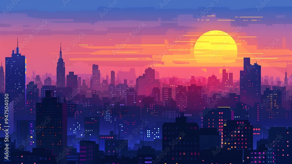 Fototapeta premium Sunset Cityscape