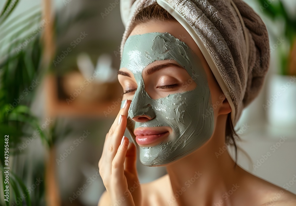 woman applying cream on face woman applying cream on face