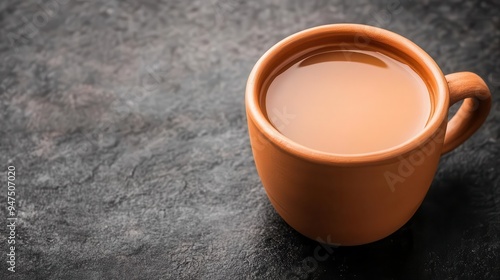 Masala chai from India in a clay cup, masala chai, India, clay