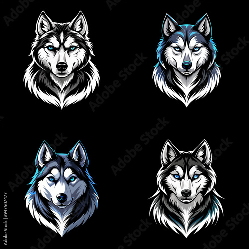 Artistic Interpretation of a Majestic Siberian Husky in Highly Detailed Design