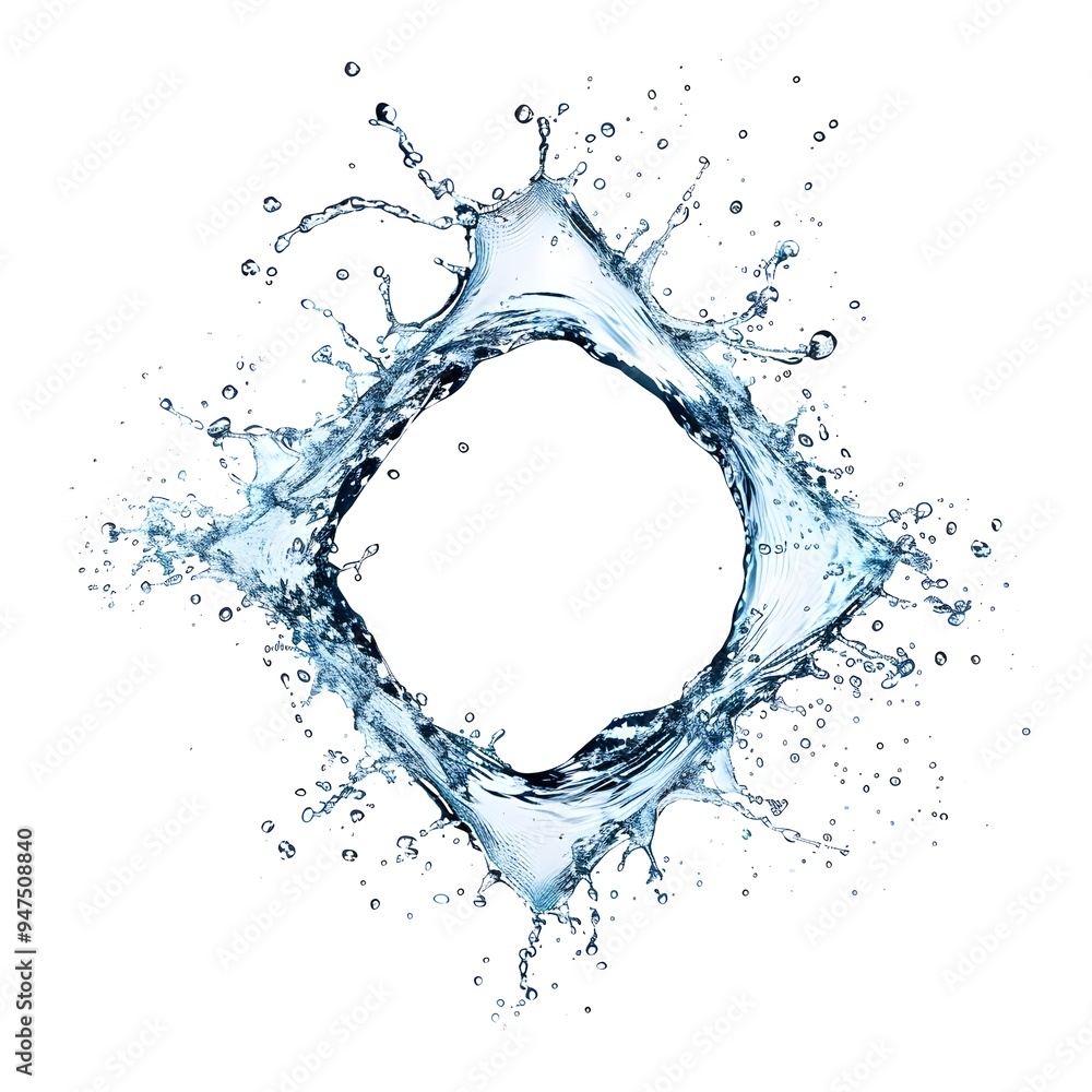 custom made wallpaper toronto digitalRhombus Shaped Water Splash in Minimalist White Background