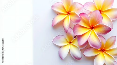 Plumeria Flowers on a White Background