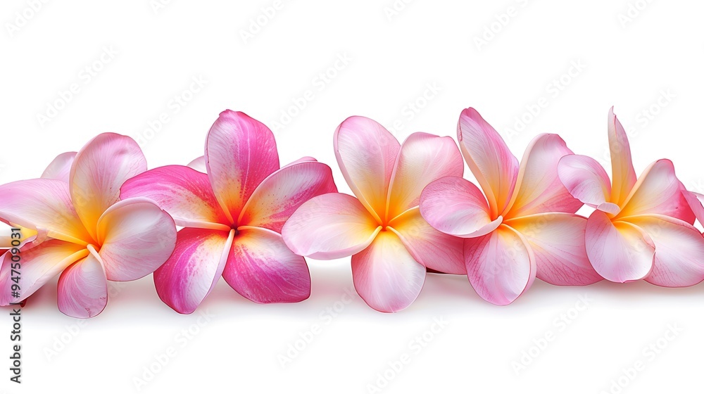 Plumeria Flowers on a White Background Plumeria Flowers on a White Background