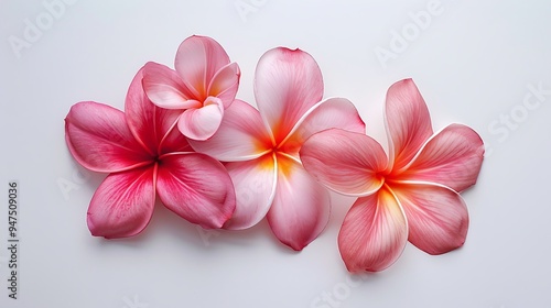 Plumeria Flowers on a White Background