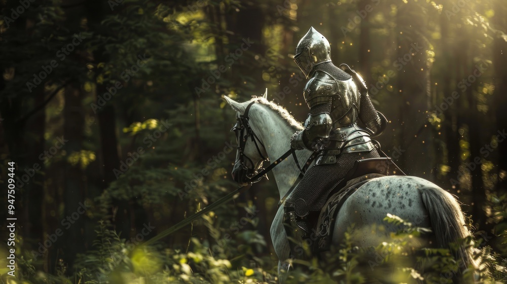 A Knight on Horseback in a Forest A Knight on Horseback in a Forest