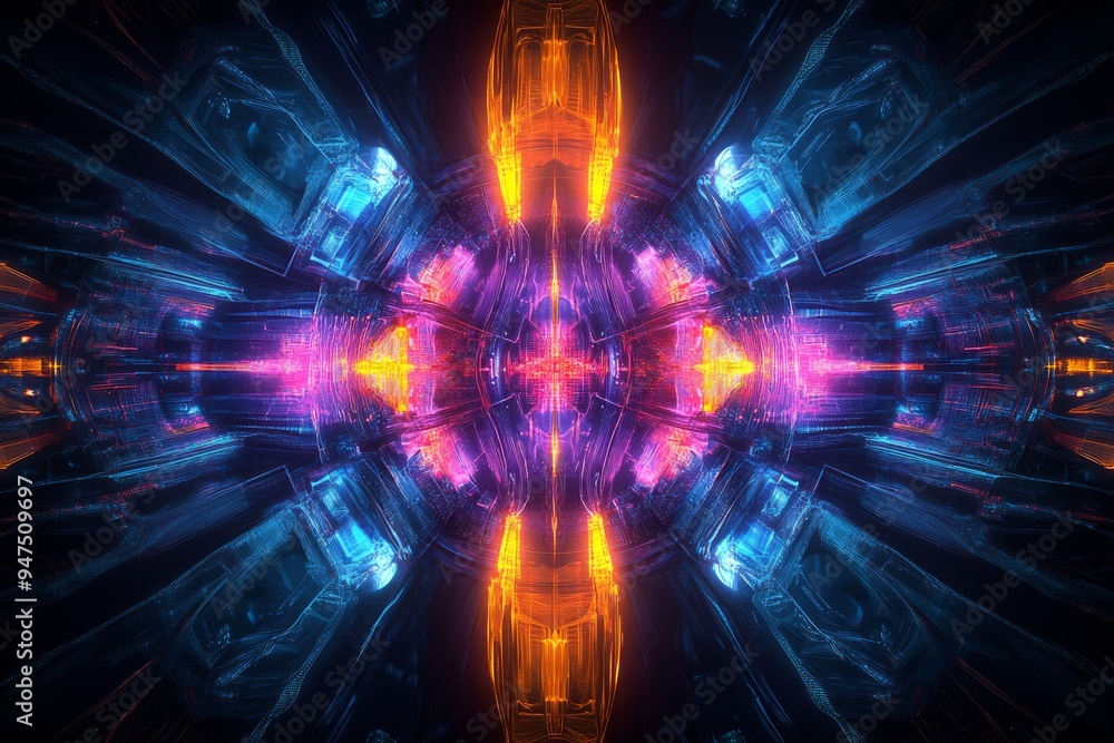Obraz premium Science fiction background image of futuristic technology