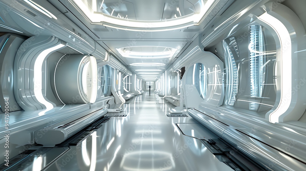 Futuristic Tunnel with Bright Lights Futuristic Tunnel with Bright Lights