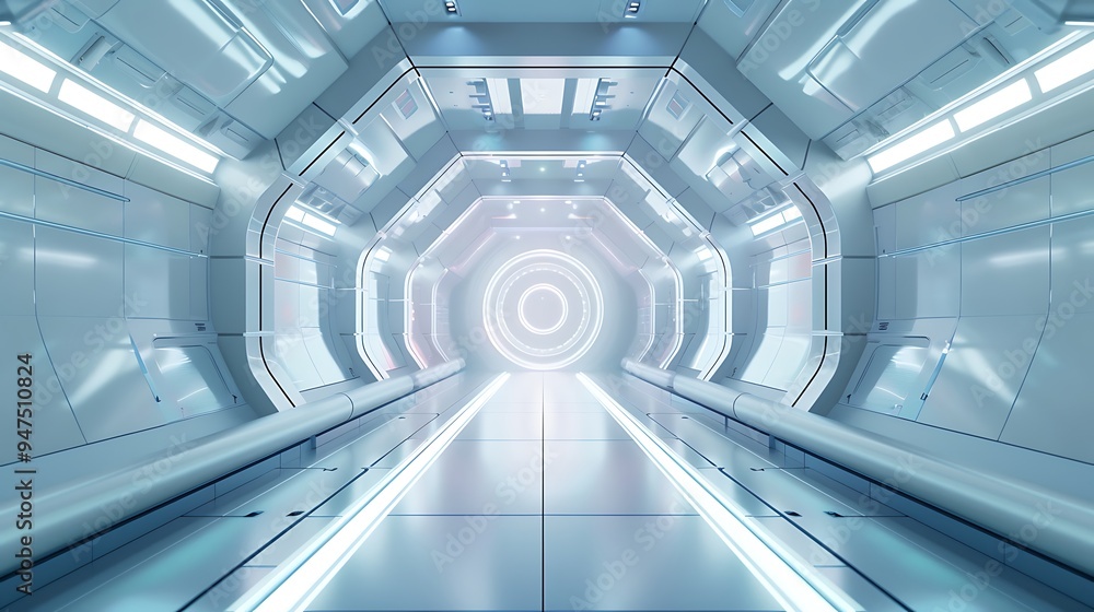Futuristic Tunnel with Bright Lights Futuristic Tunnel with Bright Lights