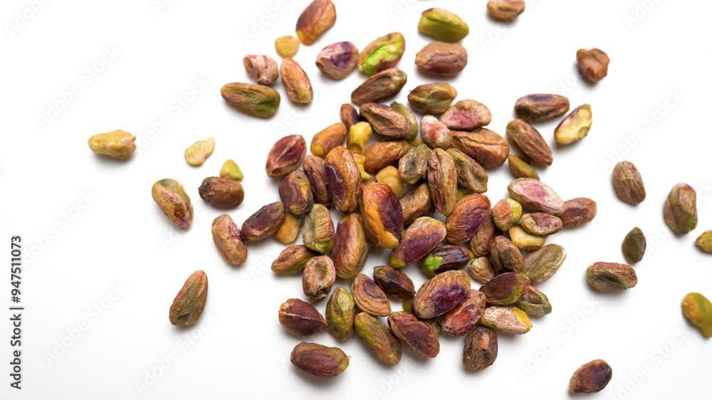 Healthy fresh pistachio nuts view on white table Healthy fresh pistachio nuts view on white table
