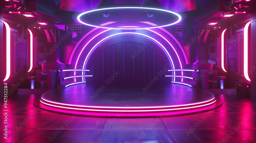Obraz premium Futuristic Tunnel with Bright Lights