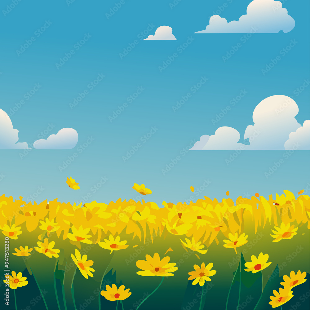 Sky and Flower Field Sky and Flower Field