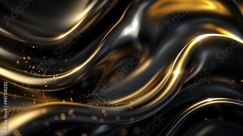 Abstract Golden Wave Design