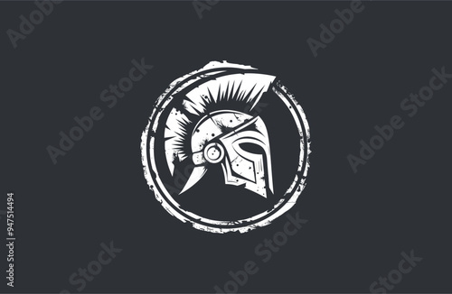 Spartan logo style icon design template flat vector