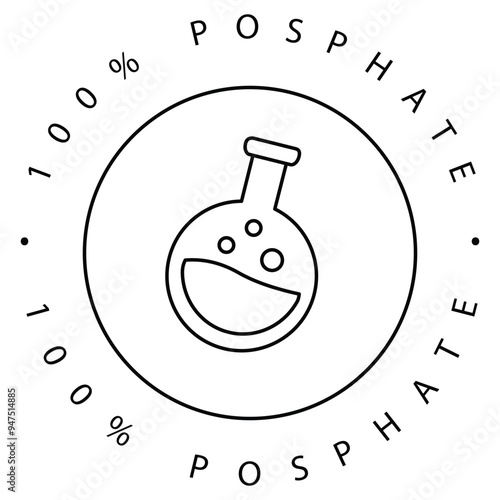 Phosphate Icon Design. Represents Chemical Compound, Agriculture, Fertilizers, Minerals—vector icon with editable Stroke.