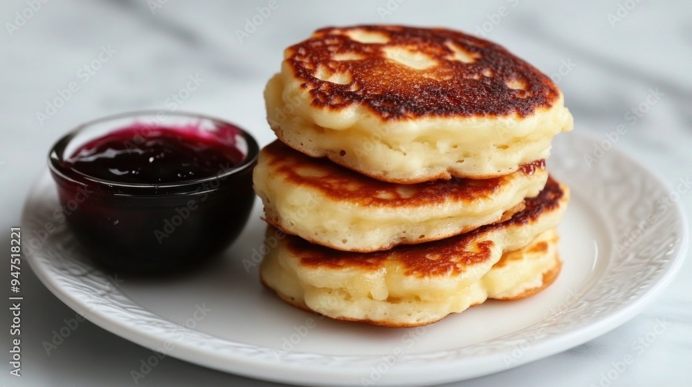 Delicious Stack of Pancakes with Jam Delicious Stack of Pancakes with Jam