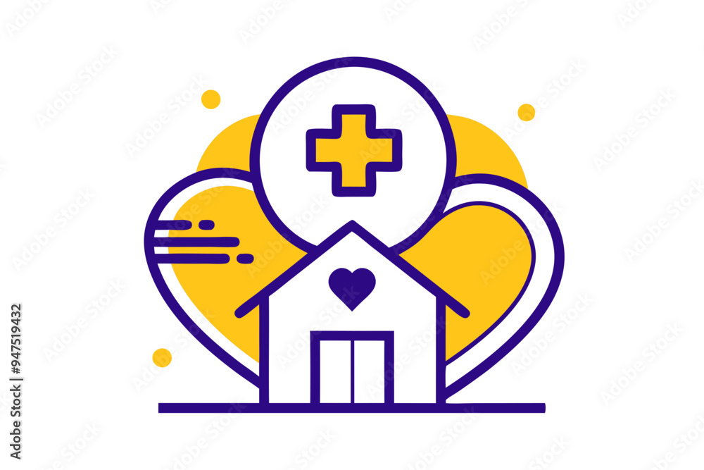 Healthcare Clinic Logo Design with Heart Icon Pictorial Mark Healthcare Clinic Logo Design with Heart Icon Pictorial Mark