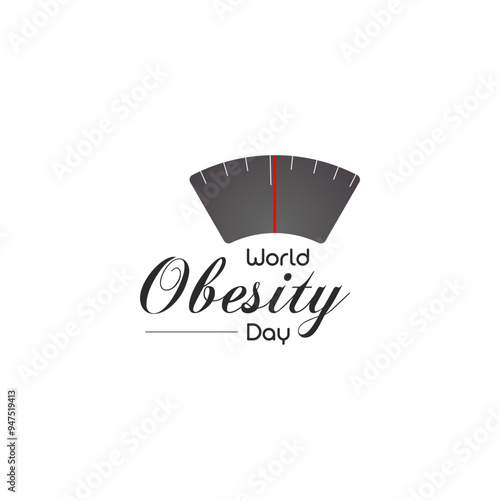 World Obesity Day Concept with Scales | Vector File | Copy Space