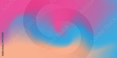 Smooth and blurry colorful gradient mesh background. Modern bright rainbow colors. Easy editable soft colored vector banner template.