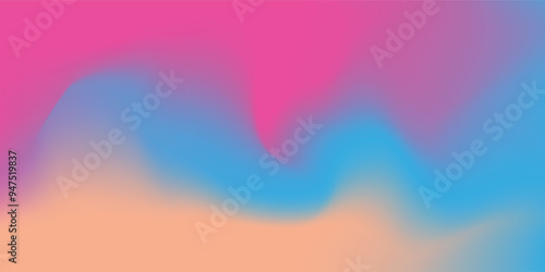Smooth and blurry colorful gradient mesh background. Modern bright rainbow colors. Easy editable soft colored vector banner template.