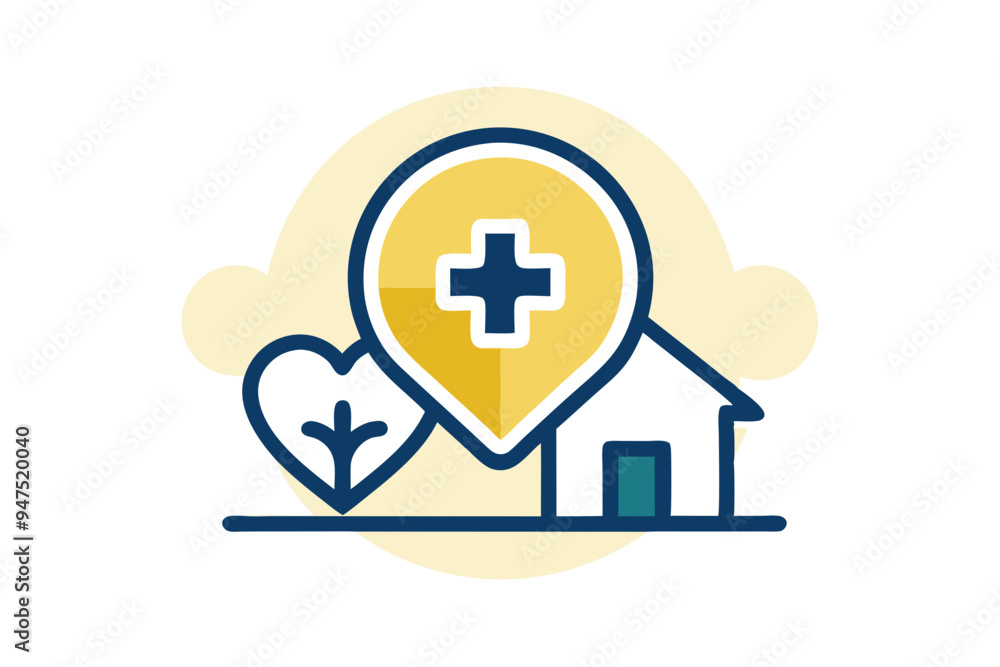 Healthcare Clinic Logo Design with Heart Icon Pictorial Mark Healthcare Clinic Logo Design with Heart Icon Pictorial Mark