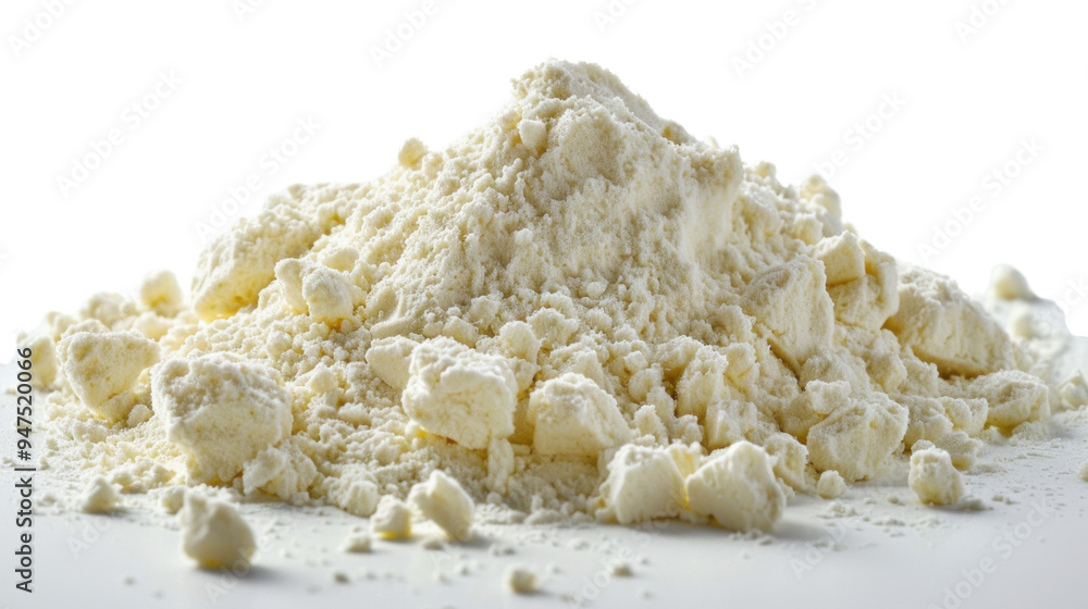 Whey protein powder isolated on white background Whey protein powder isolated on white background