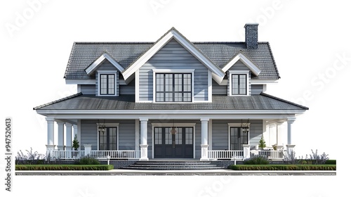 Modern House on White Background